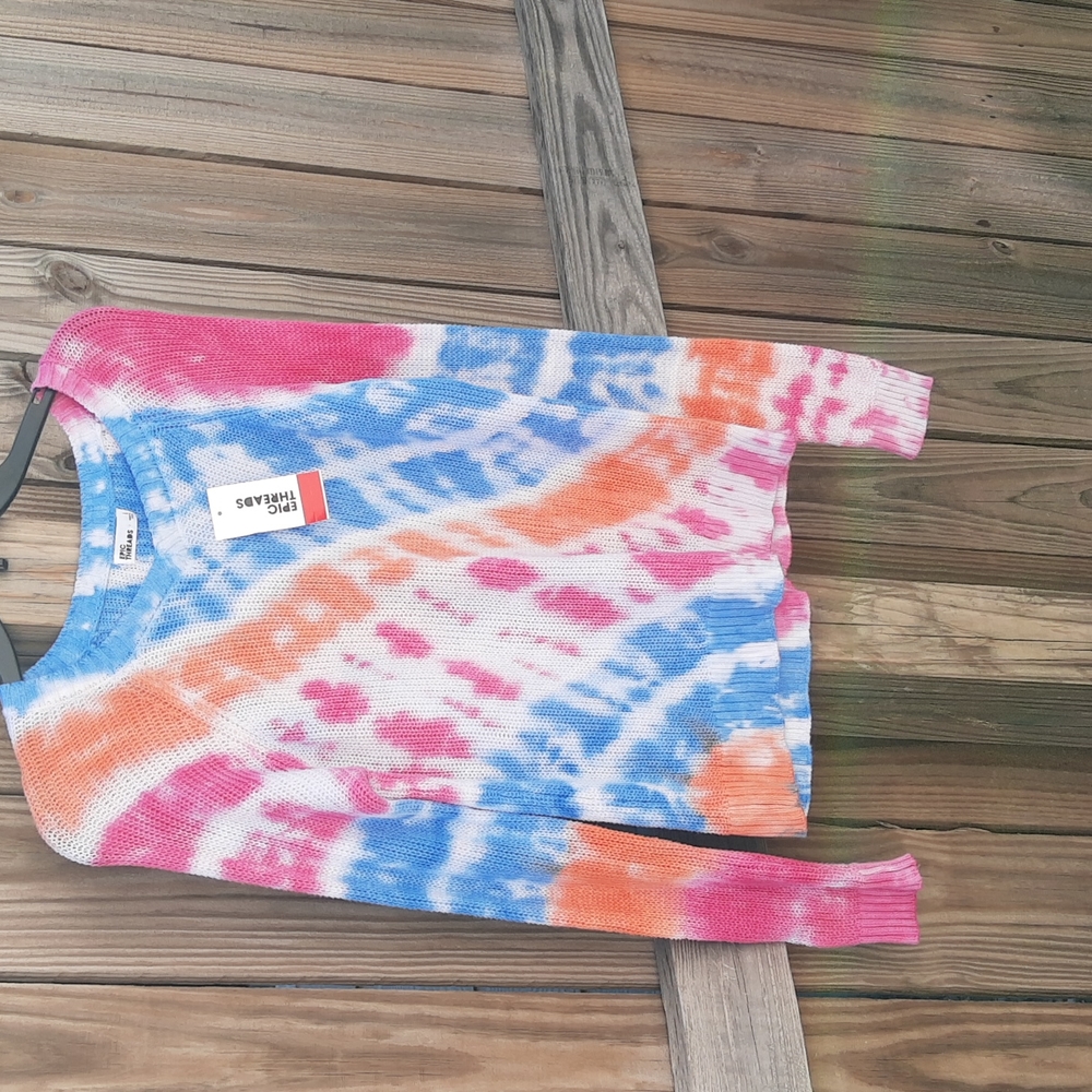 Epic Threads Girl's tie dye sweater, size L, new with tag
